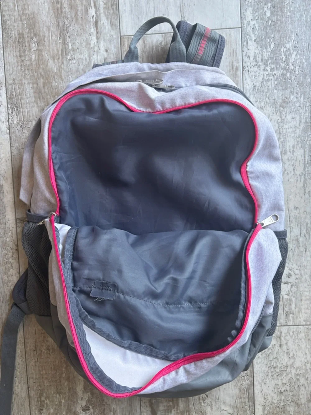 adidas Heather Gray Backpack with Pink Trim - Picture 6 of 8